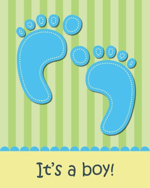 Erkek bebek duyuru kartı.