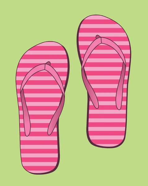 Slippers met roze strepen — Stockvector