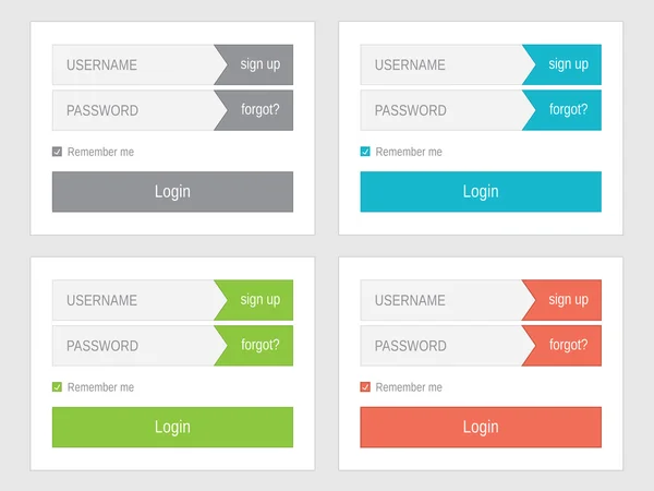 Login-Formular flache Gestaltung — Stockvektor