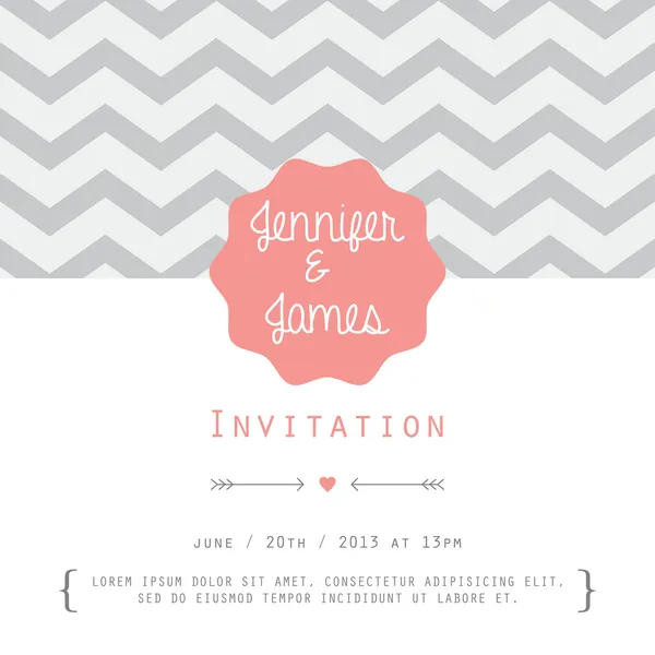 Carte Vintage, pour invitation ou annonce — Image vectorielle