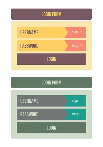 Login formulier — Stockvector