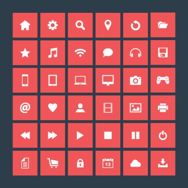 simgeler, düz tasarım kümesi