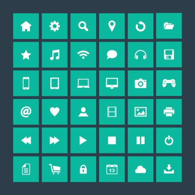 simgeler, düz tasarım kümesi