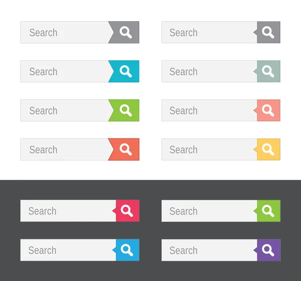Arama çubukları, düz web tasarım öğeleri kümesi — Stok Vektör