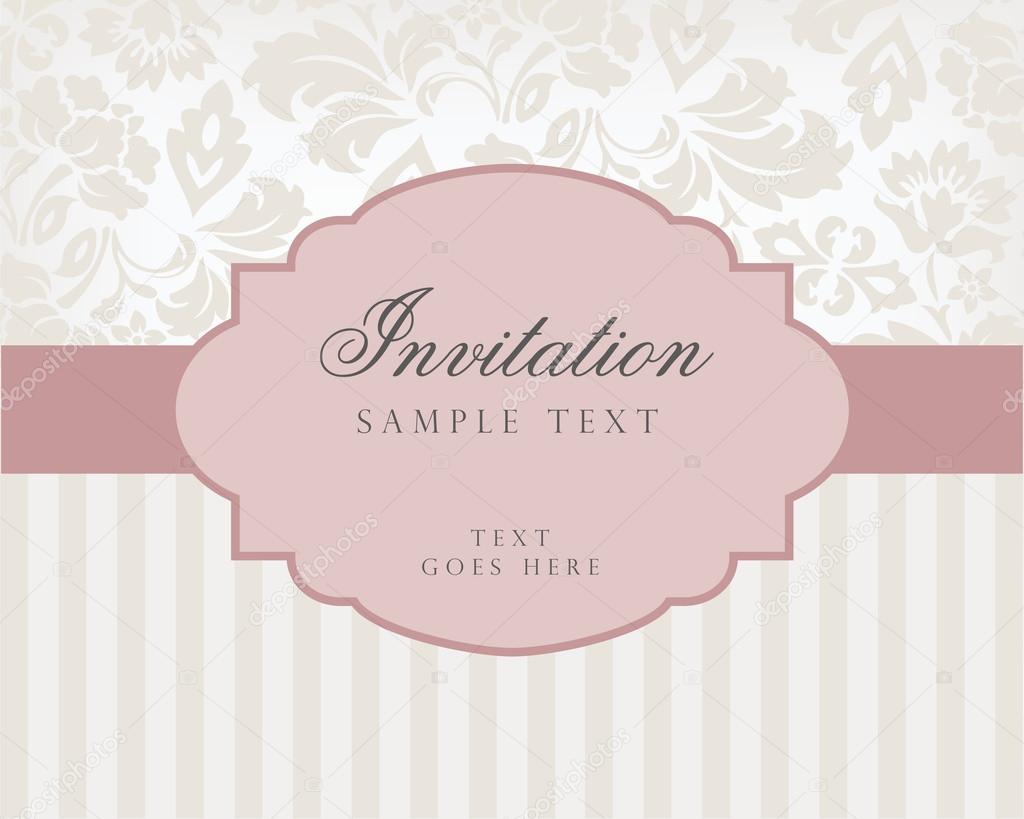 Vector vintage background and frame with sample text, for invitation or announcement