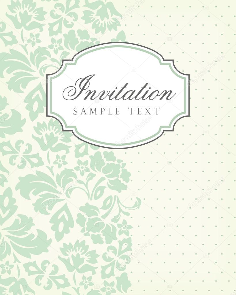 Vector vintage background and frame with sample text, for invitation or announcement