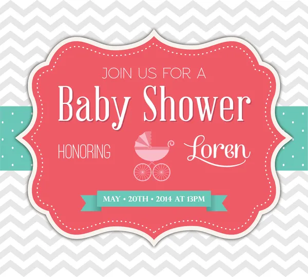 Baby Shower Invitation — Stock Vector