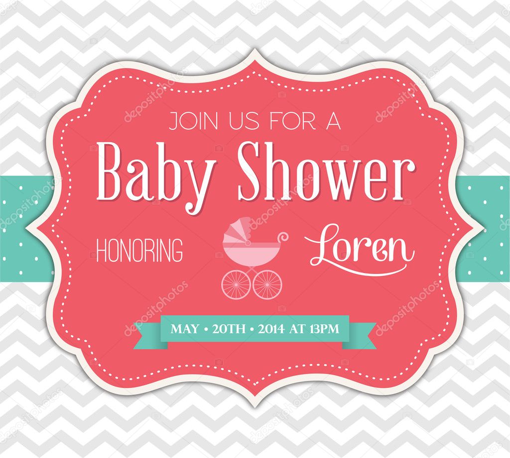 Baby Shower Invitation. Vector illustration