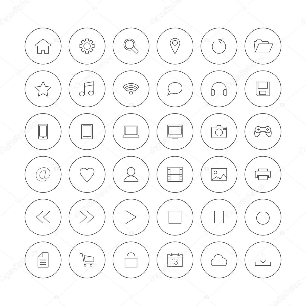 Set of thin icons Stock Vector Image by ©hellena13 #32189967