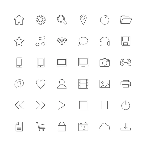 Set of icons, flat design — Stock Vector