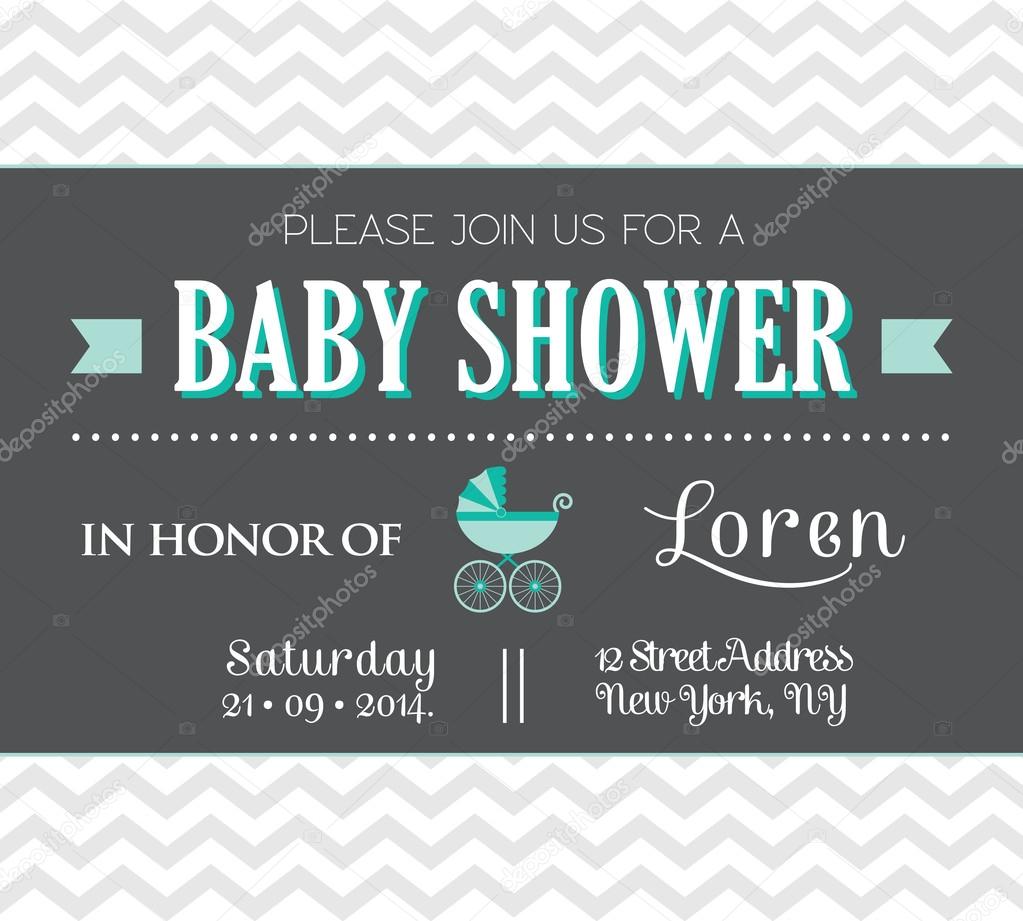 Baby Shower Invitation. Vector illustration