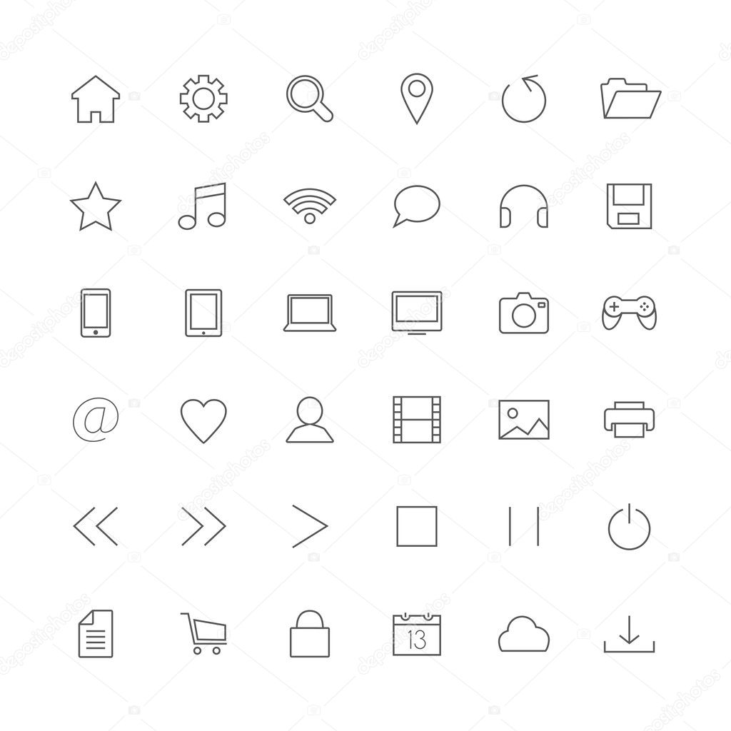 Set of icons, flat design