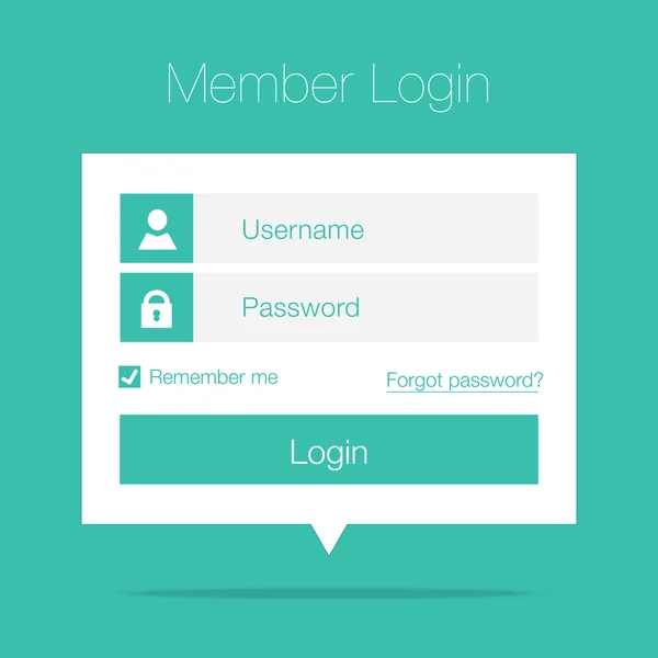 Clean Member Login Design — Stock Vector