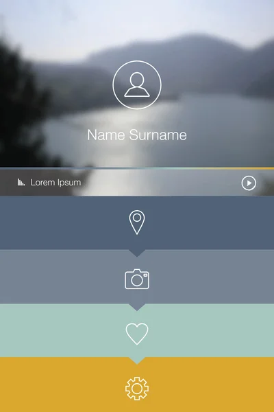 Lapos mobil web ui fogalom, felhasználói profil sablonjának — Stock Vector