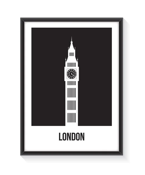 Лондон плакат з чорною рамкою — стоковий вектор