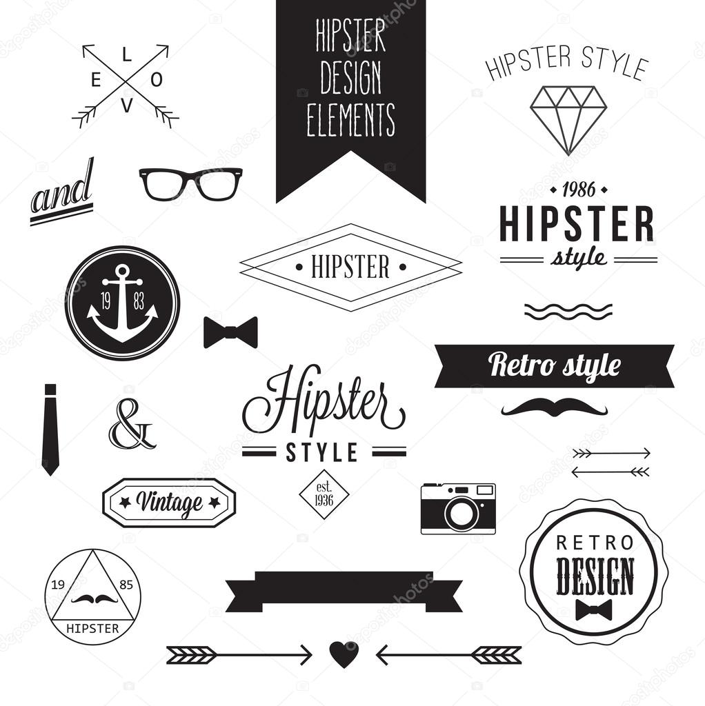 Hipster Style Vintage Design Elements — Stock Vector © hellena13 50717663