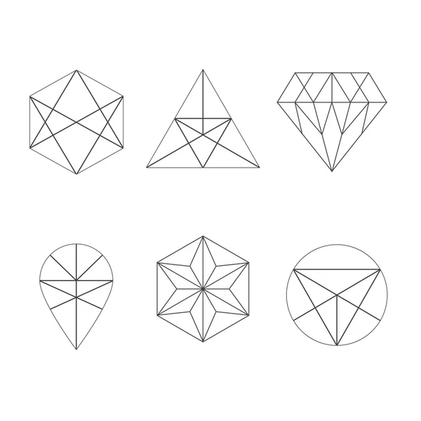 Conjunto de iconos, logotipo geométrico — Archivo Imágenes Vectoriales