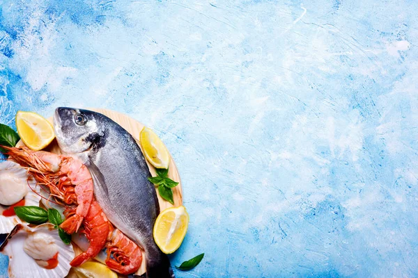 Food Background Sea Fish Blue — Stock Photo, Image