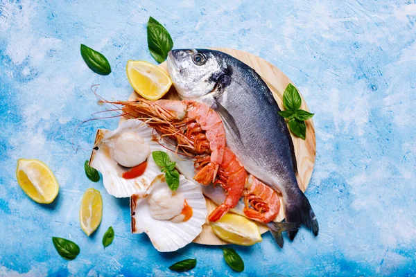 Food Background Sea Fish Blue — Stock Photo, Image