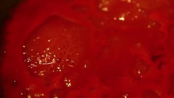 Preparare il sugo di pomodoro italiano con pomodori freschi e basilico — Video Stock