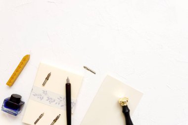 Kaligrafi: bir dizi dolmakalem. Sanatsal ekipman. Kaligrafik aksesuarlar