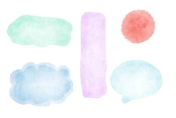 Speech bubbles set. Watercolor illustration of speech bubbles — Stock Photo, Image