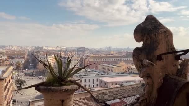 Rooma panoraama näyttää kattoikkuna Rooman, Italia — kuvapankkivideo