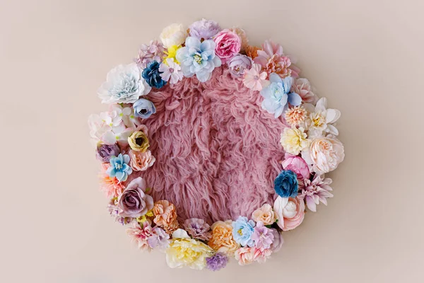 Newborn Digital Backdrop Flowers — стоковое фото
