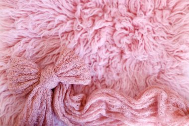 Digital pink flokati background for newborns