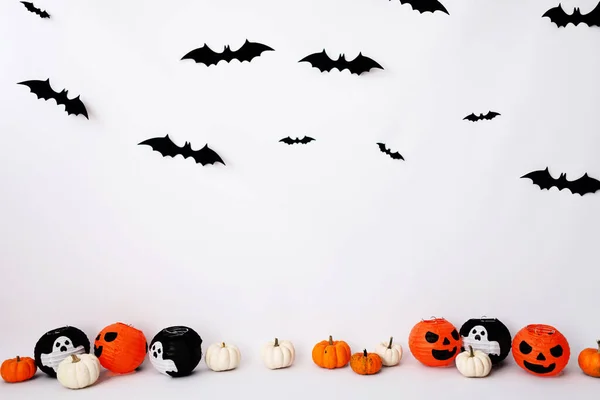 Decorações Halloween Fundo Branco Conceito Halloween — Fotografia de Stock