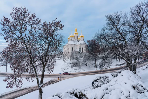 Snowy Catherine Church Chernihiv — Stockfoto