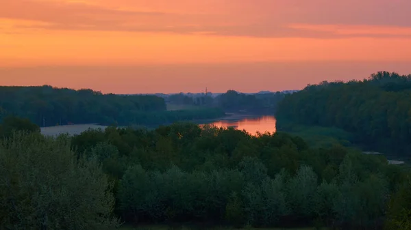 Sunrise Desna River Chernihiv Ukraine Fotos de stock libres de derechos