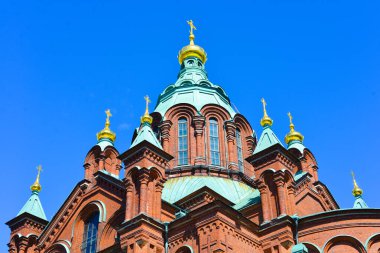 Finlandiya 'nın Helsinki şehrindeki güzel Ortodoks Kilisesi.