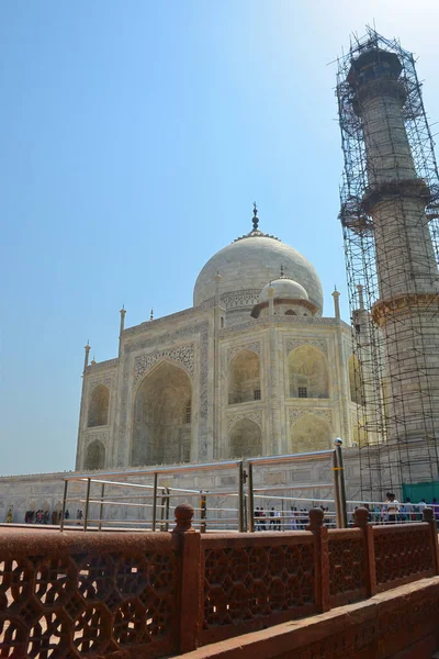 Tres Cuartos Vista Del Taj Mahal Agra India —  Fotos de Stock