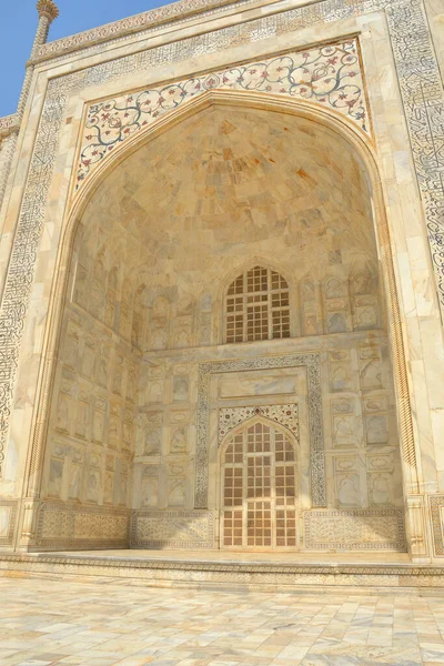 Front Feature Taj Mahal Agra India — Stock Photo, Image