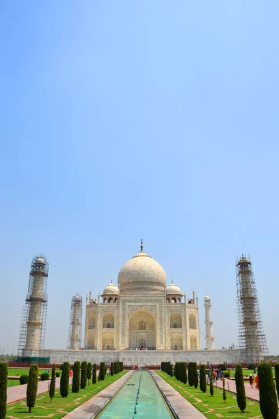 Vista Frontal Del Taj Mahal Agra India —  Fotos de Stock