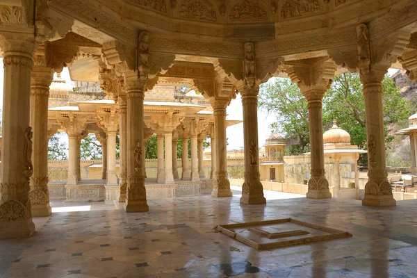 Pilares Arcos Dentro Gator Chhatriyan Jaipur Rajasthan Índia — Fotografia de Stock