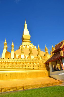 Luang Vientiane, Laos adındaki büyük altın stupa..