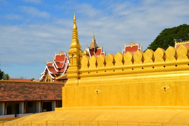 Luang Vientiane, Laos adındaki büyük altın stupa..