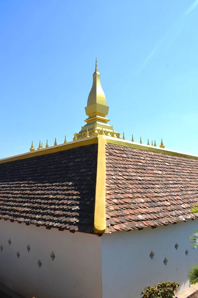 Grande Stupa Oro Chiamato Pha Luang Vientiane Laos — Foto Stock