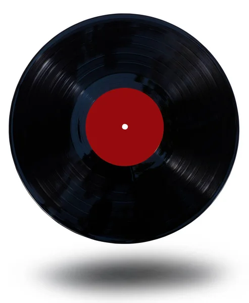 Disque Vinyle Gramophone Isolé Arrière Plan Blanc Avec Chemin Coupure — Photo