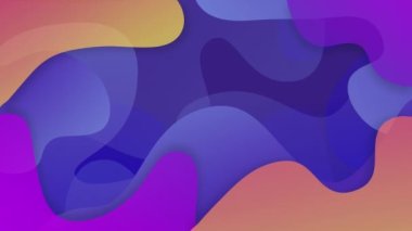 Plastik renkli şekiller. Soyut arkaplan 3D hareketsiz döngü. Renkli kağıt kesim dalgalarıyla üç boyutlu soyut arkaplan. Sunumlar için en iyi modern tasarım düzeni