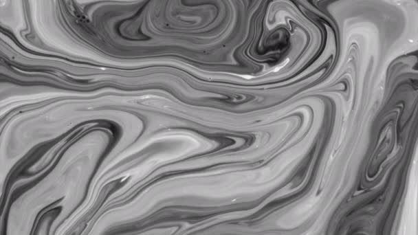 黑白线波浪状大理石液体动画背景 — 图库视频影像