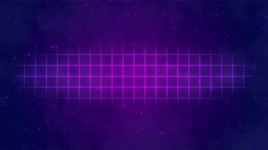 synthwave wirefram ağ üst ve alt 80 'ler Retro Futurism Arka plan 3d illüstrasyon pürüzsüz döngü.