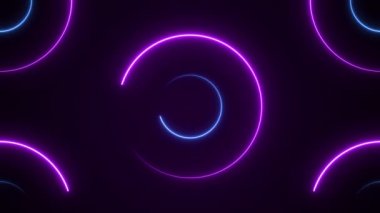 Parlak daireli soyut neon arkaplan.