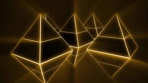 Renderização Abstrata Fundo Geométrico Animação Looped Moderna Com Forma Pirâmide — Vídeo de Stock