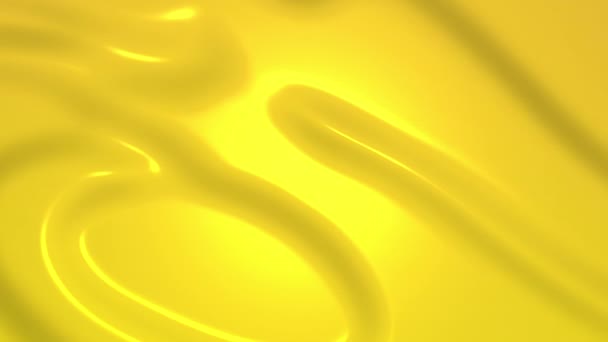 Closeup Yelow Abstract Chromatic Fluid Waves Background Liquid Holographic Colorful — Stock Video