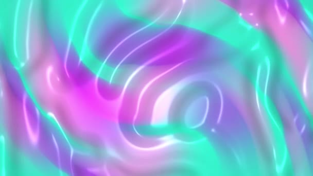 Closeup Abstract Chromatic Fluid Waves Background Liquid Holographic Colorful Texture — Stock Video