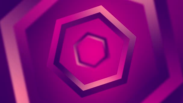 Animation Hexagones Violets Concentriques Mouvement — Video