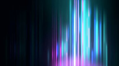 Parlayan neon çizgileri kıvrımlı akıntıda hareket eder. Animasyon. Neon hatlarının kıvrımlı akışı. Parlak çizgilerle enerji akışı
